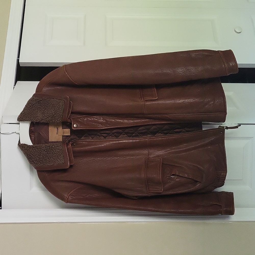 Vintage Cezani Brown Leather Bomber Jacket